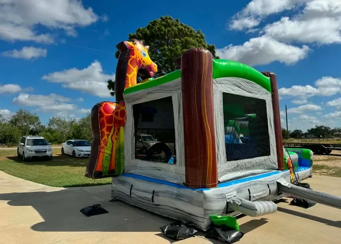 Inflatable party rental setup