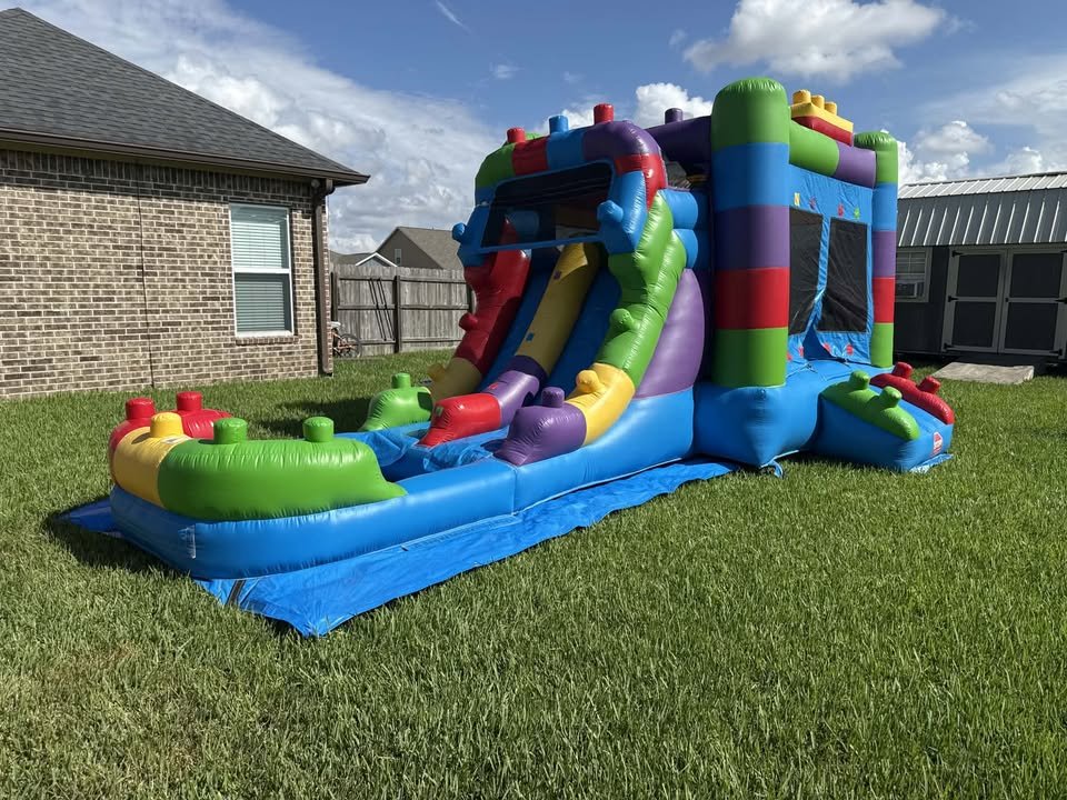 Building-Block Bounce House & Waterslide