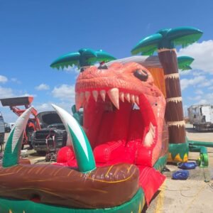 Dinosaur Bounce House & Double Waterslide