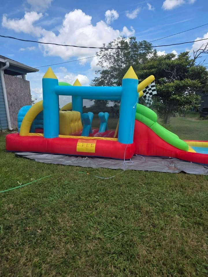Race-Car Bounce House with Slide
