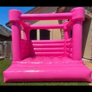White / Bright Pink Bounce House