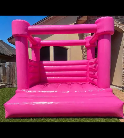 White / Bright Pink Bounce House